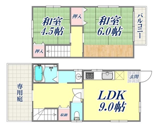 友田町1丁目貸家の物件間取画像